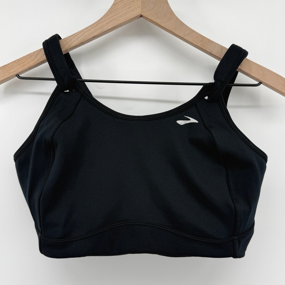 Brooks Moving Comfort Fiona Wireless Sports Bra Black 36DD Hook Loop 350064